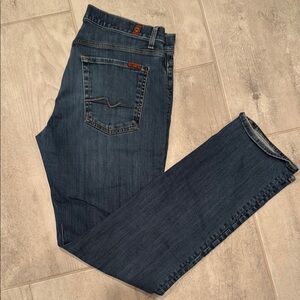 7 For All Mankind Blue Straight Jeans Classic Indigo